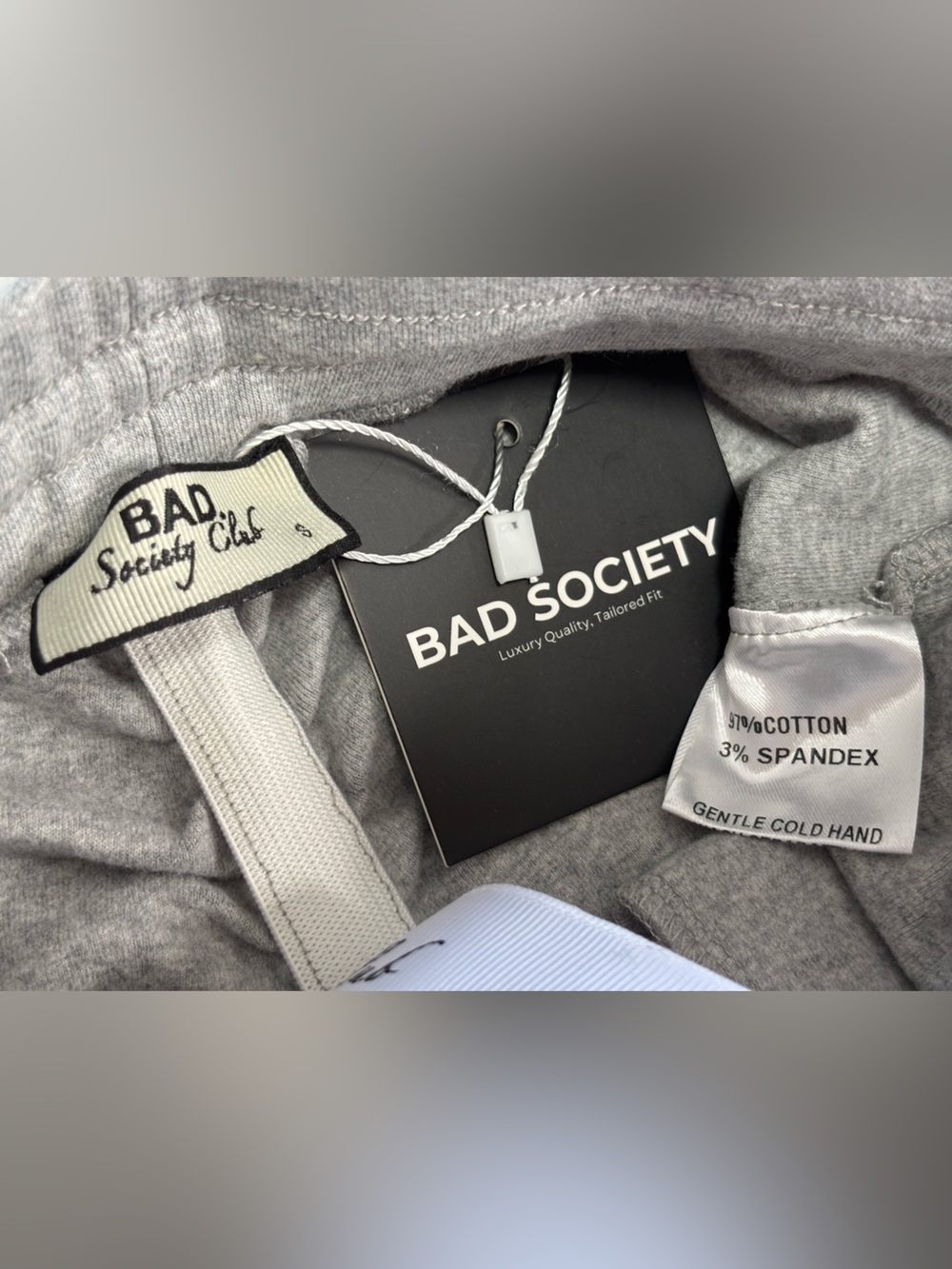 NWT Bad Society Club Grey 2 Piece Tracksuit Contour Cargo Sweatsuit Small - Picture 16 of 16